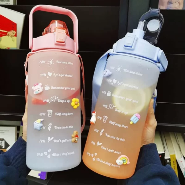Kit 3 Garrafas de Água Motivacionais Fitness Sortida Academia - Imagem 2
