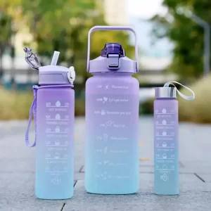 Kit 3 Garrafas de Água Motivacionais Fitness Sortida Academia