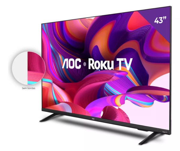 Smart TV Grande 43" FULL HD com roku TV bivolt