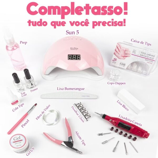 Kit Unha gel Completo com Cabine UV, Lixadeira elétrica, e Caneta Pedicure e manicure e muito mais!! - Imagem 2