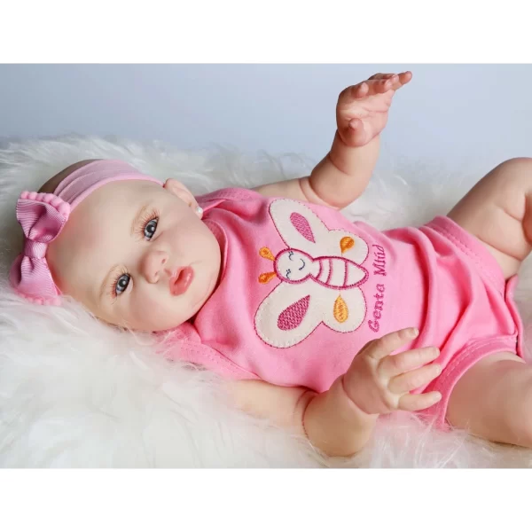 Boneca Bebê Reborn Abigail 48cm Corpo de Silicone Original + kit completinho 2025 - Imagem 2